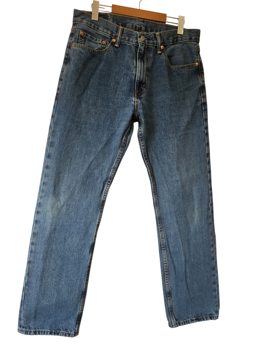 Levi's 505 Regular Fit Straight Leg Jeans Medium Stonewash EUC Size 33x32